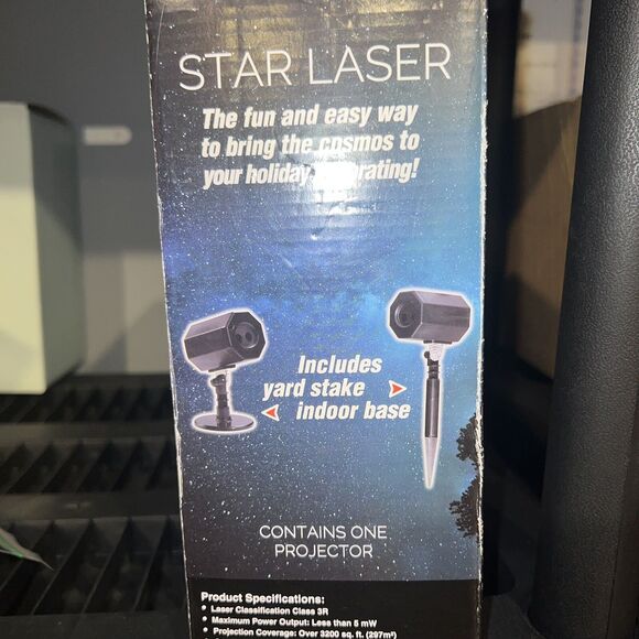 EZ-Illuminations Laser Projector Animated Christmas Red Green Stars NEW Open Box - Picture 5 of 8